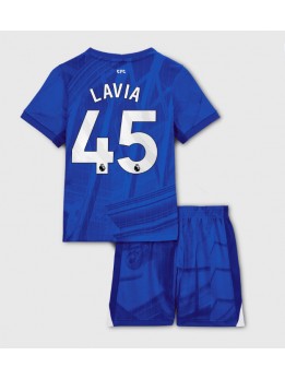 Otroški Nogometna dresi replika Chelsea Romeo Lavia #45 Domači 2025-26 Kratek rokav (+ hlače)